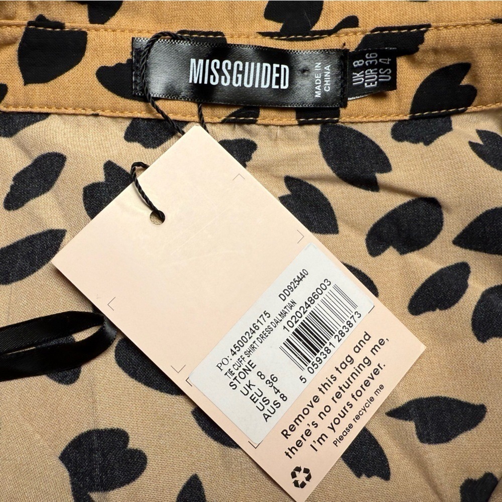 Missguided Animal Print Shirtdress Size 4 with tags - Picture 10 of 13